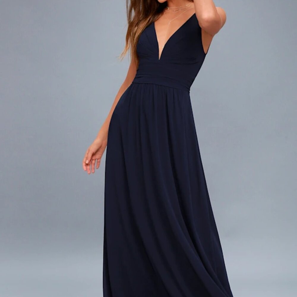 Lulu's Women's Size M Maxi Dress - Navy Blue